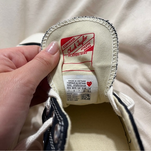 Comme Des Garcons Play Chuck 70 Low-Top Sneakers Size Womens 9 NWT - Picture 10 of 11